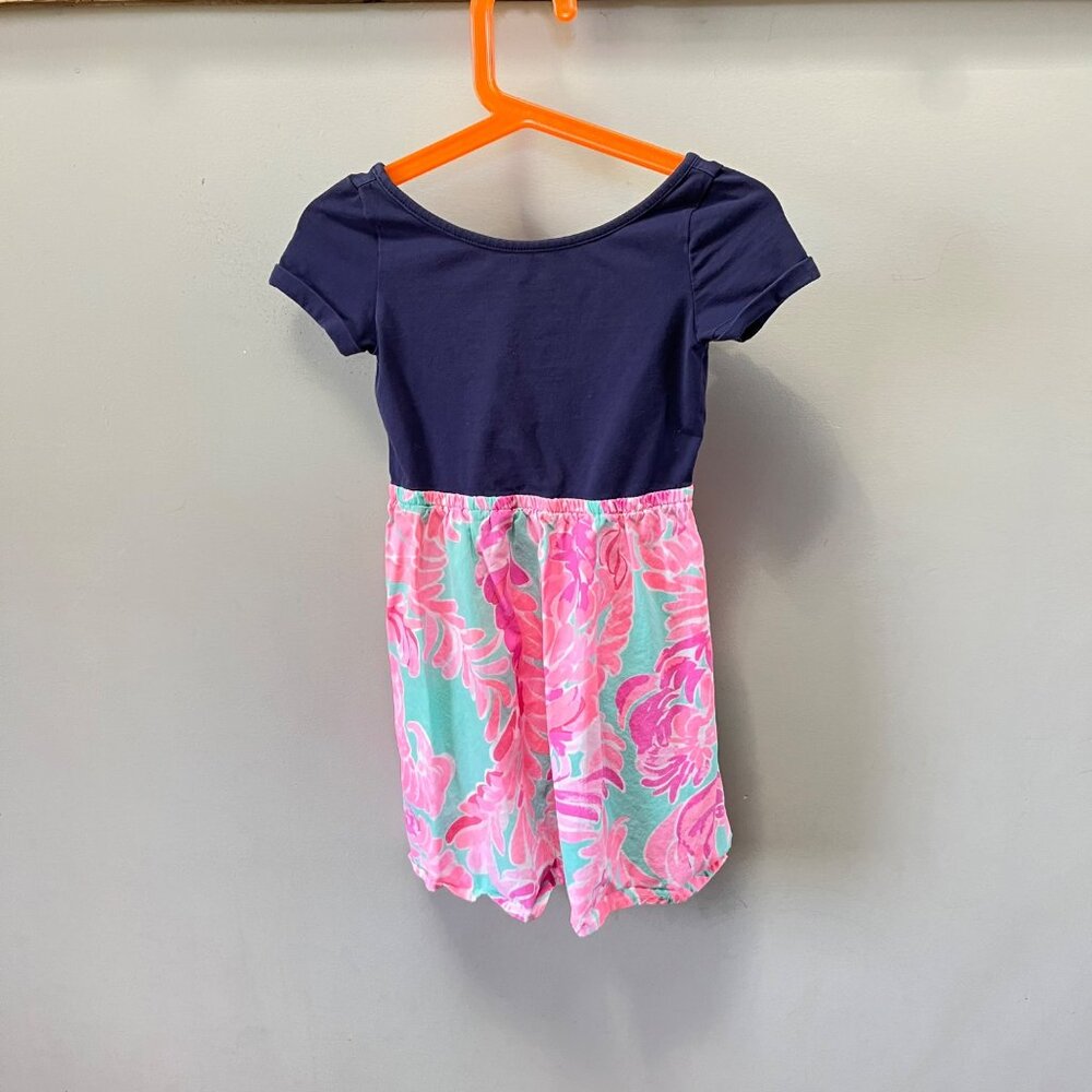 Lilly Pulitzer Girls Navy & Pink‎ Floral Dress Size S